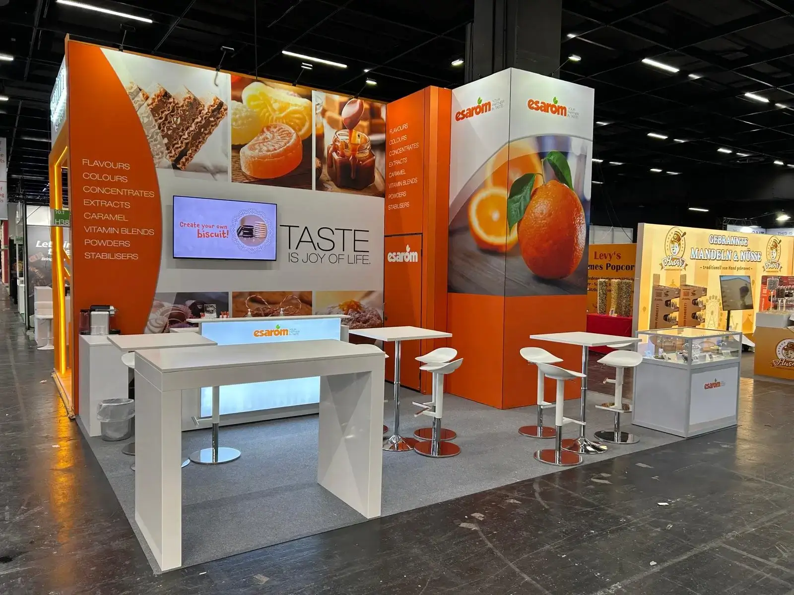 Esarom (Austria) - Bespoke Exhibition stand in Cologne at Prosweets 2025 - 24 Sq.mt